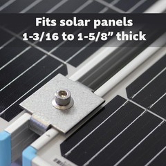 Solar Panel Mid Clamps for 1-5/8 in. Steel Strut Channel, Solar Panel Kit wit…