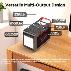 Portable Power Station 300W 237Wh Camping Solar Generator Backup Lithium Batter