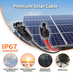 10AWG 30 Feet Solar Extension Cable with Pair of Connectors | Solar Panel Cable