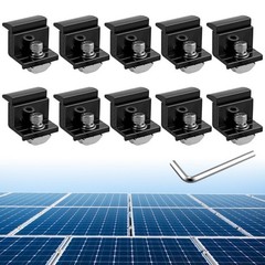 Anbte 10pcs Solar Panel End Clamps 30-50mm Adjustable Solar Mount Bracket