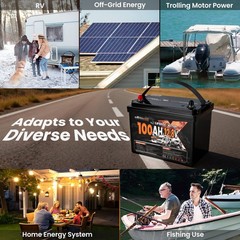 100Ah 12V Lithium Battery for Off Grid Solar Backup, Low Temp Cutoff BMS