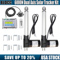 LCD Dual Axis Solar Panel Tracker – 2PCS 8″ 6000N Linear Actuators W/ Controller