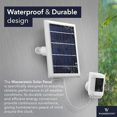 Solar Panel Compatible with Ring Spotlight Cam/Plus/Pro Battery, 2 Pack White
