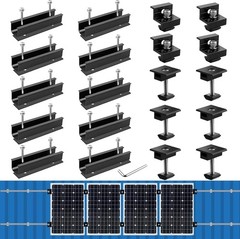 Solar Panel Mounting Brackets, Included 10 X 4.72 in Rails + 4 End Clamps + 6 Ce