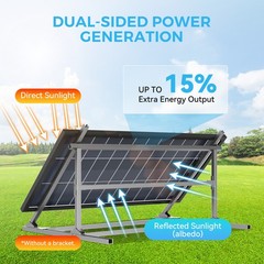 200W 400W 800W Watt 12V Bifacial Solar Panel Mono N-Type Charger Roof Off-Grid