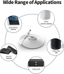 10 ft Weatherproof Barrel Plug Extension for Ring and Alexa Devices