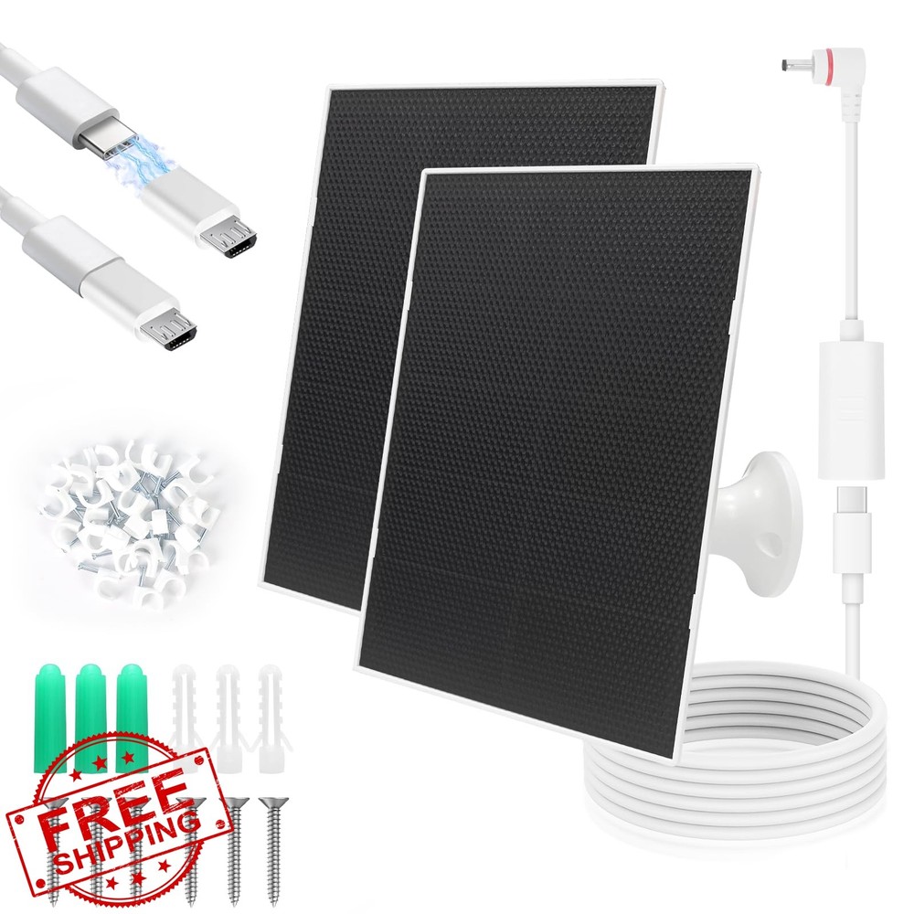 YYTDDUUU 4W Solar Panel Type C Micro USB Milky White Outdoor Camera