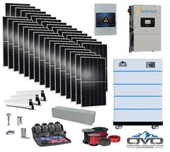 17KW Complete Offgrid Solar Kit – 15K Sol-Ark Inverter + 20.48KW OMO Stack Lithi
