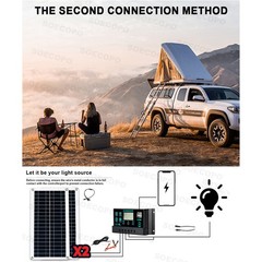 10000W Inverter (12V-110V/220V) + 2pcs Solar Panels + Charge Controller 100A