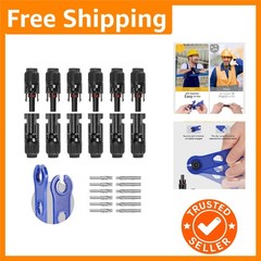 Reliable 12 PCS Waterproof Solar Connectors Set – 10AWG with Durability Features