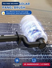 Solar Panel Cleaning Brush, Electric Solar Panel Cleaning Kit | With Soap Dispen