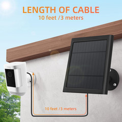 1 Pack 4W Solar Charger for Ring Spotlight & Stick Up Outdoor Cam, Black, High E