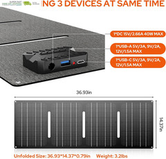 Portable Power Station with Foldable 40W Solar Panel, 100W Solar Powered Generat
