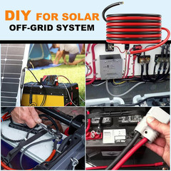 2X100 Feet Solar Panel Wire, 10AWG Solar Wire Tinned Copper PV Cable for Outdoor