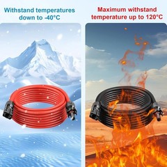 100FT 10 AWG Solar Panel Extension Cable PV Wire Solar Connectors Pair 6mm²