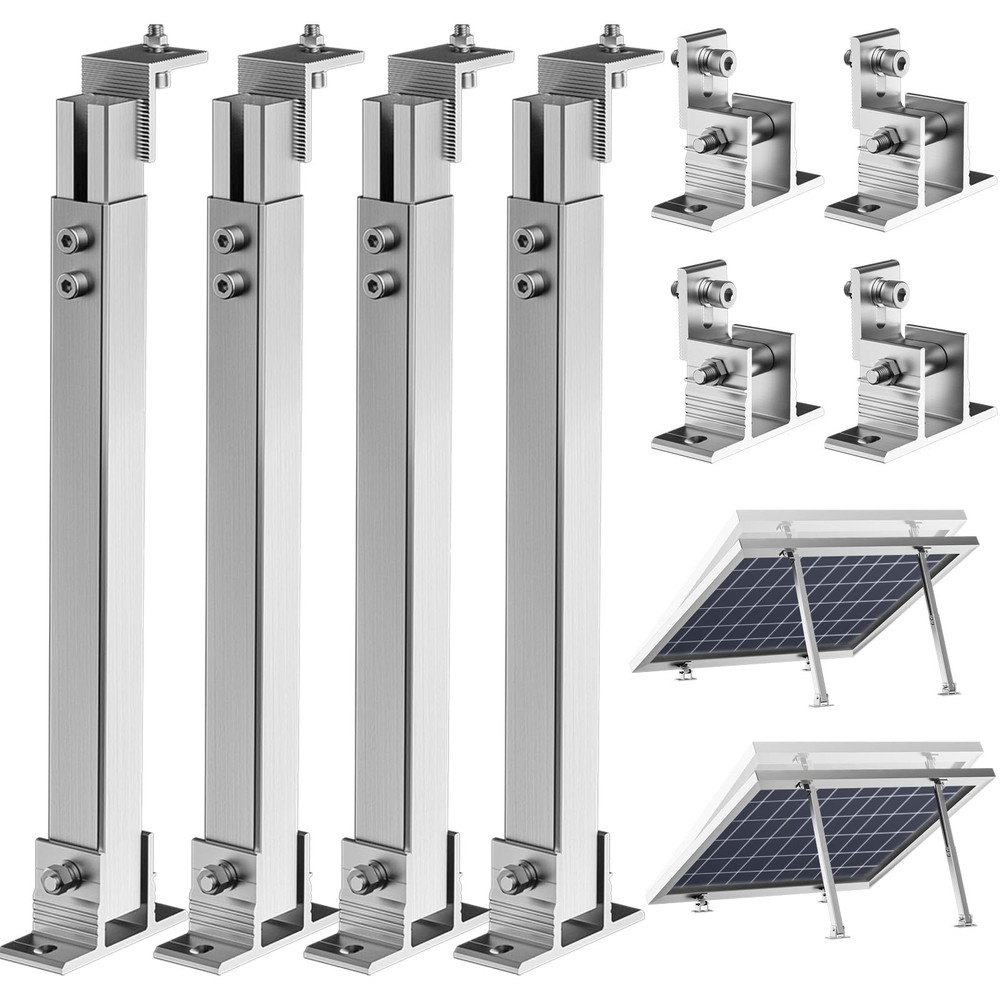 2 Sets Adjustable Solar Panel Tilt Mount Brackets for 50W-400W Panels Boat RV
