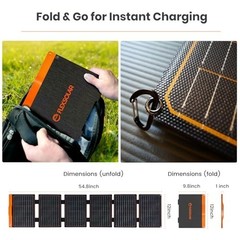 60W Foldable Solar Panel Charger – Portable USB-C/USB-A QC3.0, IP67 Waterproof f