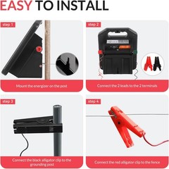 MINI160 10 Miles Portable Solar Electric Fence Charger MINI160-Rear switch