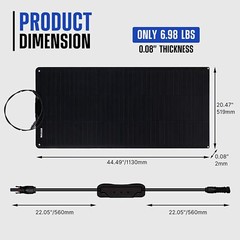 ATEM POWER Monocrystalline Solar Panel Flexible 245° Bendable 100W 12V Portable