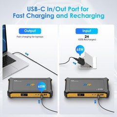 JIYHF Portable Power Station 99.9Wh, Laptop Charger & Backup Power with 65W U…