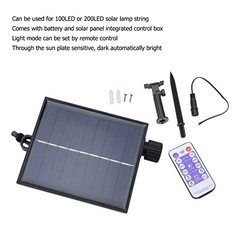Replacement Solar Panel, Automatic Adjustable String Light white,black