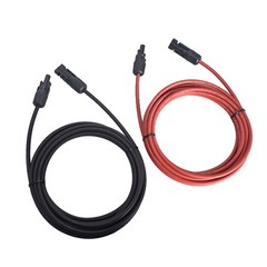 1 Pair 15ft 12AWG Black+Red Solar Panel Extension Cable Wire Connector