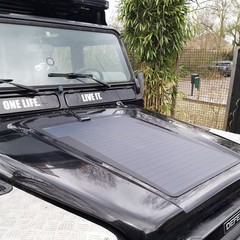 Good 75W 12V Bonnet Flexible Solar Panel Land Rover Defender 110/90 Campers H6