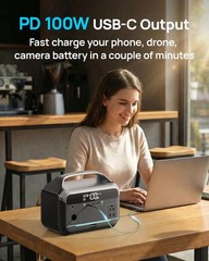 Portable Power Station 1200W Surge, 288Wh LiFePO4 Battery Solar Generator, Po…