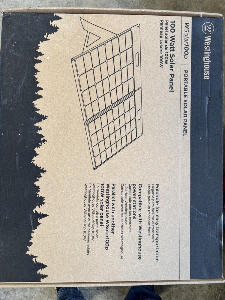 Westinghouse New In Box WSolar100p 100w Portable Solar Panel with all cords