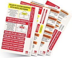 57-Piece Photovoltaic Solar Label Kit – NEC Compliant & Weatherproof Safety Set