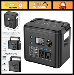 Portable Power Station 350W, 260Wh Lithium Battery, 2 AC Outlets, Pure Sine Wave