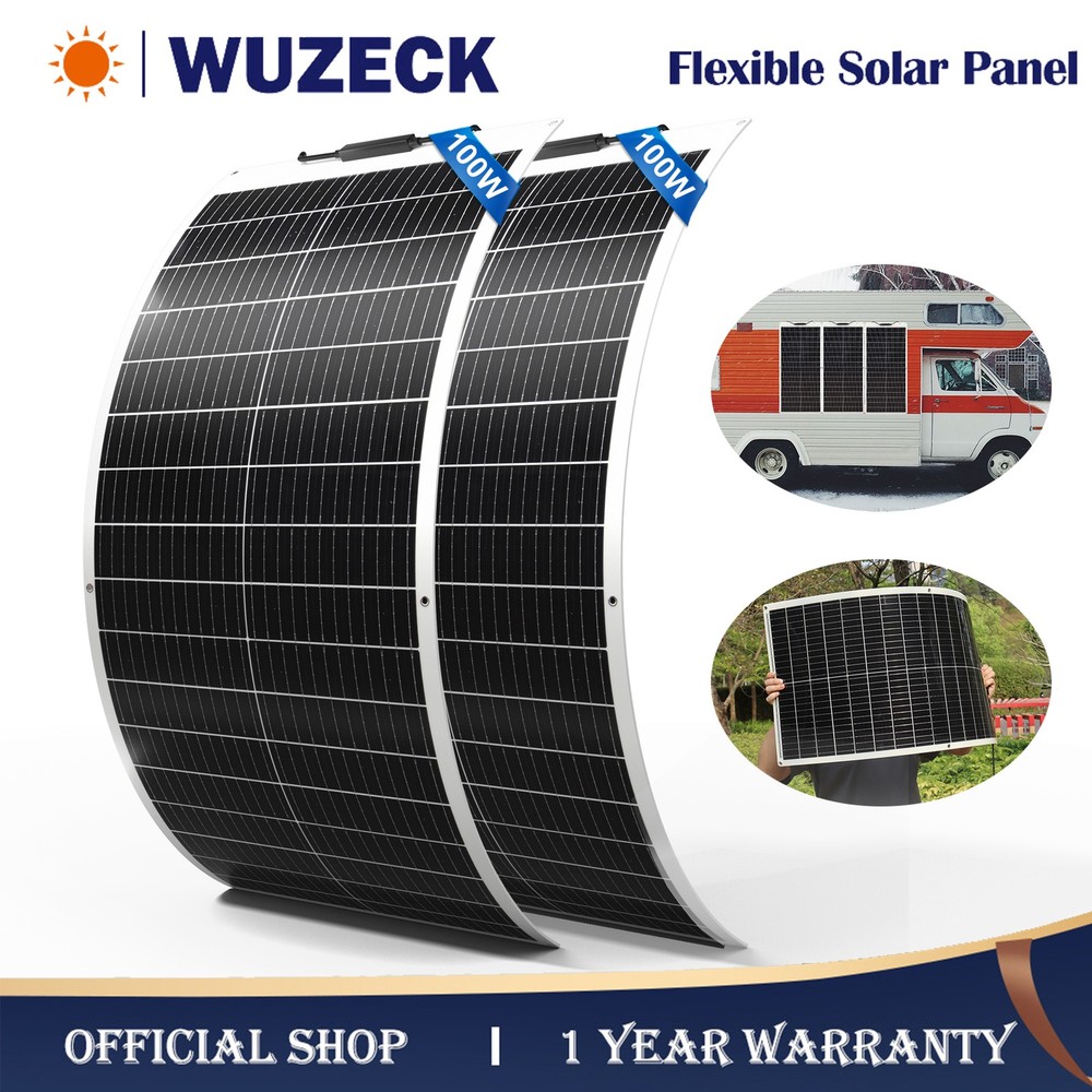 200W Flexible Solar Panel Portable for RV Camping Boat Off-Grid 12V/24V Batterie