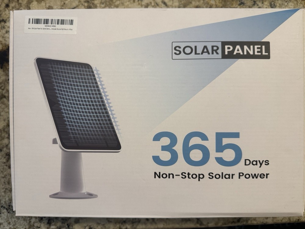New 5W Solar Panel 4pk for Blink. Includes Secure Wall Mounts Waterproof Outdoor