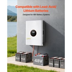 6000W 48V Hybrid Solar Inverter, 120/ 240V Split Phase, 120A MPPT