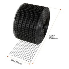 Solar Bird Guard Roll: 8in×100ft, 1/2in Square Grid, PVC & Galv Steel