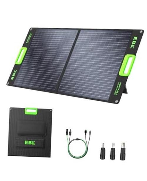 Solar Panel 100W Portable Solar Panel for 300/500/1000 Power Station | Black