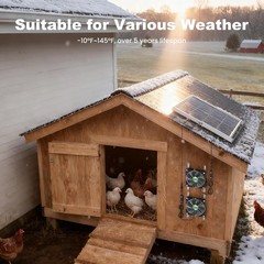 Solar Chicken Coop Fan 2 Kit 20W Solar Powered Greenhouse Fan Outdoor Waterproof