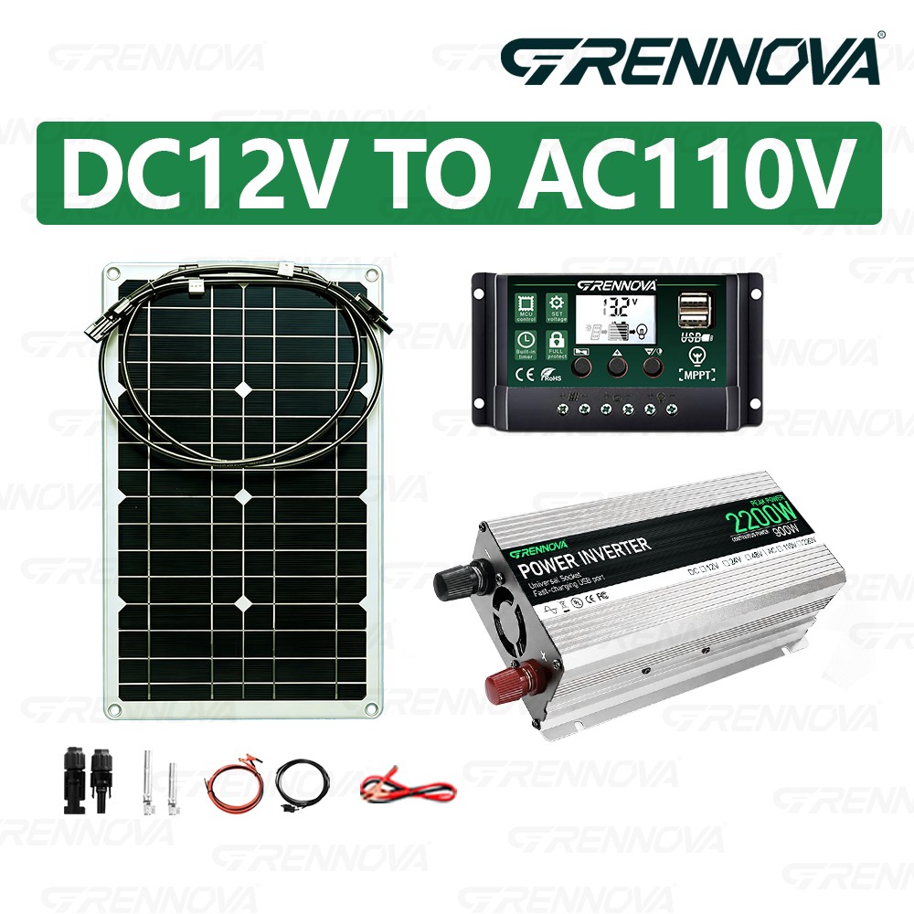 2200W Real Power Off-Grid Solar System Complete Kit 80W Panel Real Capacity Inve