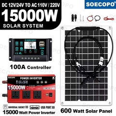 SOECOPO 15000W Peak Solar System Kit Flexible Panel 100A Controller