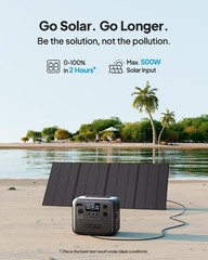 AC70 Portable Power Station 768Wh Solar Generator W/ 2 1000W AC Outlets Power