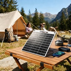 50W Flexible Solar Panel with USB Output Fast & Charger for Phone, Power Bank Ou