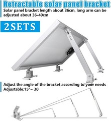 2 Set Adjustable Solar Panel Tilt Mount Bracket Aluminum Alloy Solar Panel Mo…
