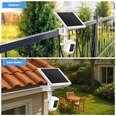 2 Pack 2-in-1 No-Drill Gutter Mount Bracket for Ring Camera & Solar Panel