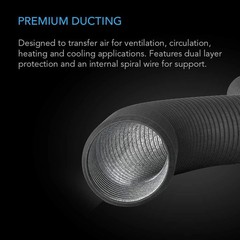 AC Infinity Flexible 4-Inch Aluminum Ducting | Heavy-Duty Four-Layer Protection,