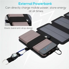 Folding PV Power Bank Outdoor Camping Hiking USB Phone Charger 100W Solar Panel