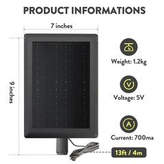 Ring Solar Panel2nd Generation, 5W Ring Solar Panel Charger with Mount for St…