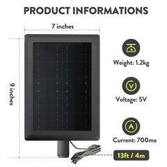 5W Solar Panel Charger for Security Cameras – 2 Pack, Mountable, Weatherproof