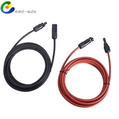 Solar Panel Extension Cable Wire Connector 1 Pair 12AWG 15ft Black+Red