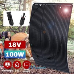 100W 18V Flexible Solar Panel Charging Battery Power RV Home Boat Camp Off-Grid