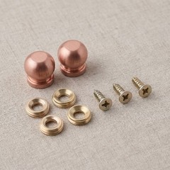 4pcs Copper Tray Feet, Metal Mounting Pads for Cutting Board Replacement, Screw
